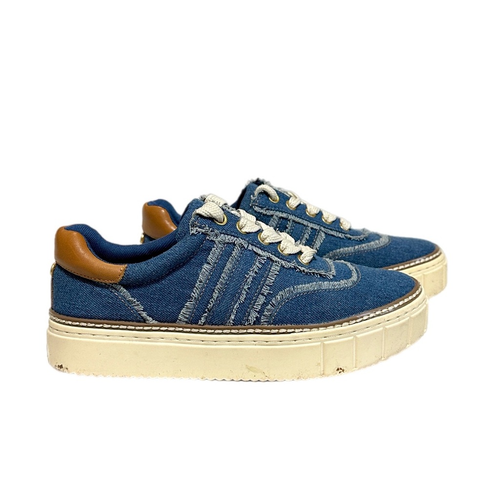 Vince Camuto Reilly Platform Blue Denim Sneakers Size 6